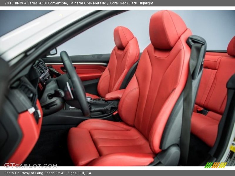 Mineral Grey Metallic / Coral Red/Black Highlight 2015 BMW 4 Series 428i Convertible