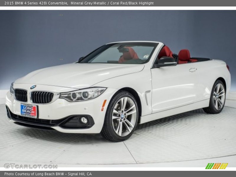 Mineral Grey Metallic / Coral Red/Black Highlight 2015 BMW 4 Series 428i Convertible