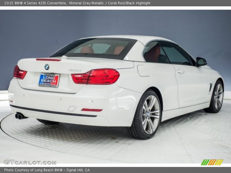 Mineral Grey Metallic / Coral Red/Black Highlight 2015 BMW 4 Series 428i Convertible