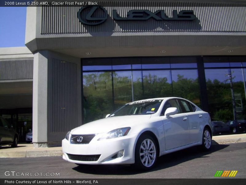 Glacier Frost Pearl / Black 2008 Lexus IS 250 AWD