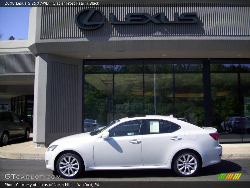 Glacier Frost Pearl / Black 2008 Lexus IS 250 AWD