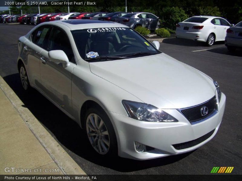 Glacier Frost Pearl / Black 2008 Lexus IS 250 AWD