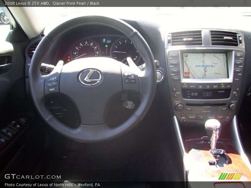 Glacier Frost Pearl / Black 2008 Lexus IS 250 AWD