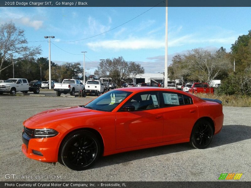 Go Mango / Black 2018 Dodge Charger SXT