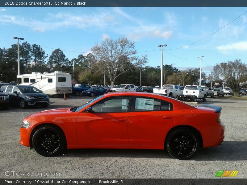 Go Mango / Black 2018 Dodge Charger SXT