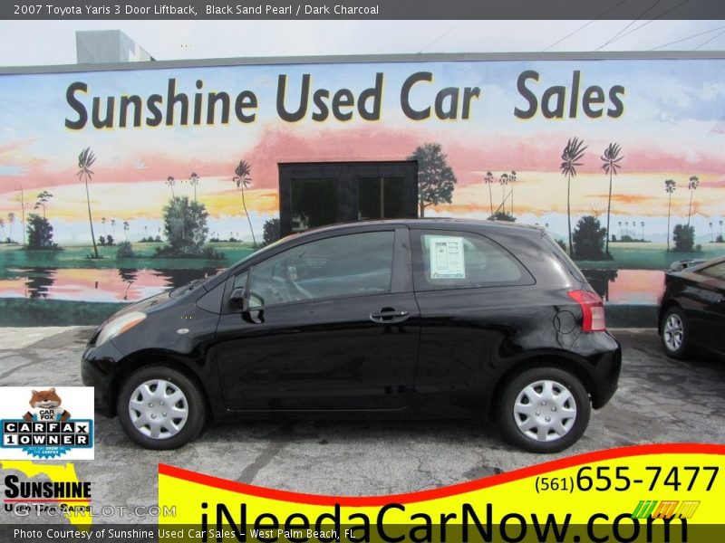 Black Sand Pearl / Dark Charcoal 2007 Toyota Yaris 3 Door Liftback