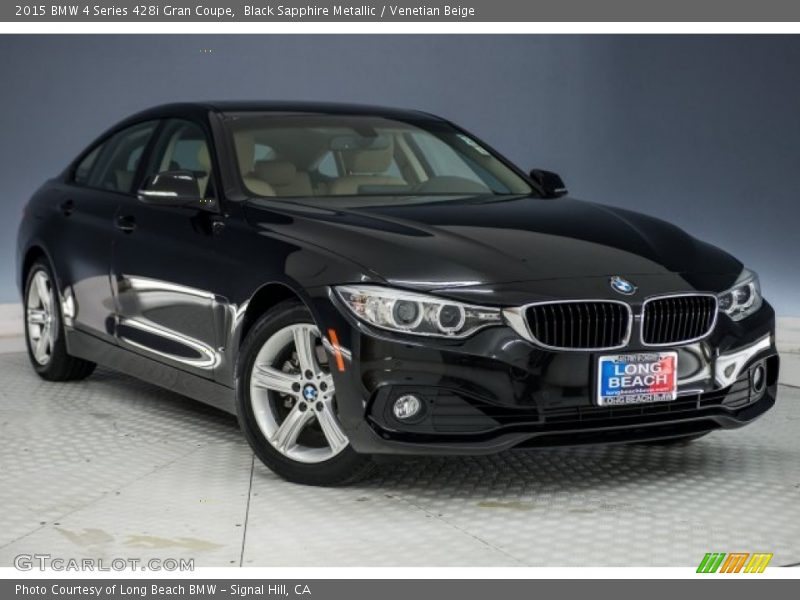Black Sapphire Metallic / Venetian Beige 2015 BMW 4 Series 428i Gran Coupe