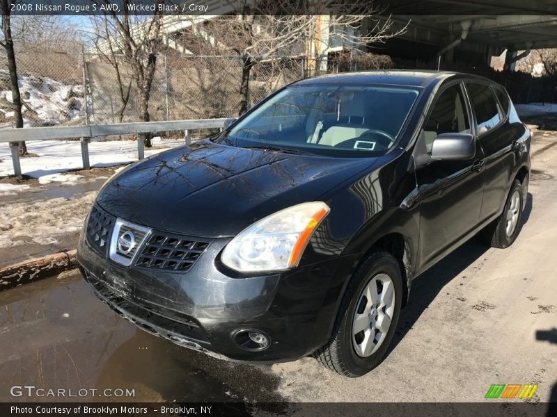 Wicked Black / Gray 2008 Nissan Rogue S AWD