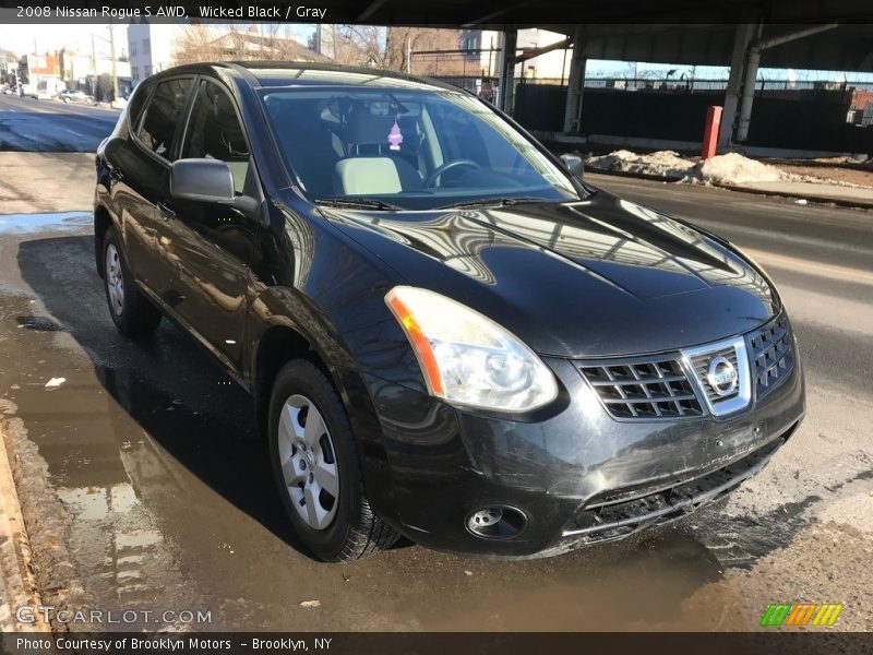 Wicked Black / Gray 2008 Nissan Rogue S AWD