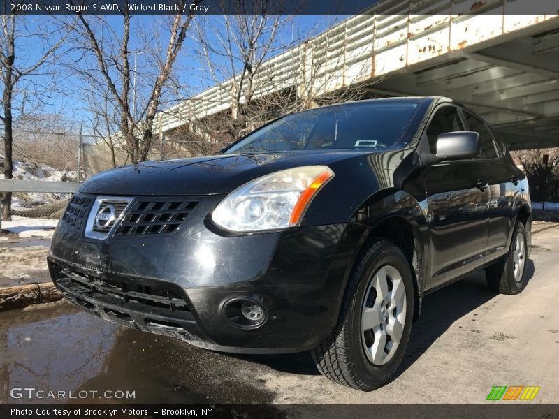 Wicked Black / Gray 2008 Nissan Rogue S AWD
