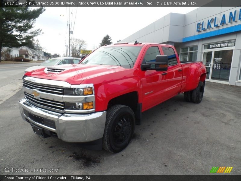 Red Hot / Dark Ash/Jet Black 2017 Chevrolet Silverado 3500HD Work Truck Crew Cab Dual Rear Wheel 4x4