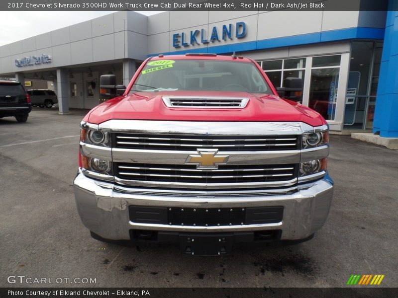 Red Hot / Dark Ash/Jet Black 2017 Chevrolet Silverado 3500HD Work Truck Crew Cab Dual Rear Wheel 4x4