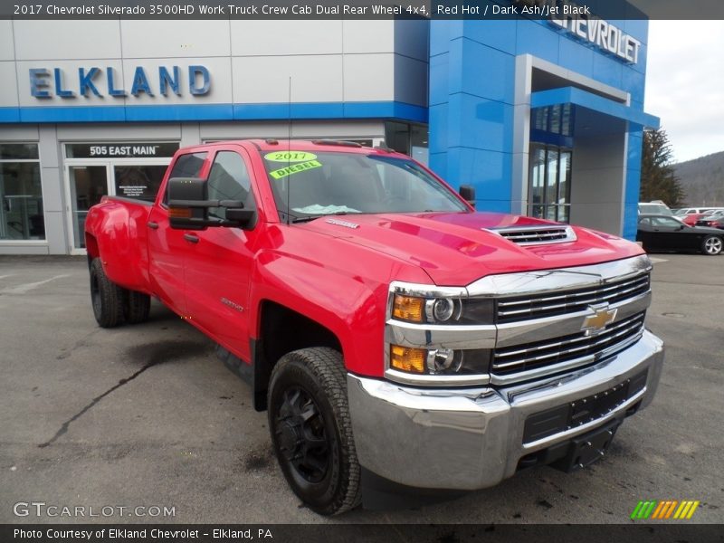 Red Hot / Dark Ash/Jet Black 2017 Chevrolet Silverado 3500HD Work Truck Crew Cab Dual Rear Wheel 4x4