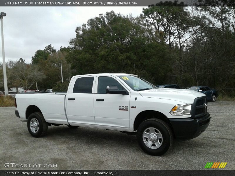 Bright White / Black/Diesel Gray 2018 Ram 3500 Tradesman Crew Cab 4x4