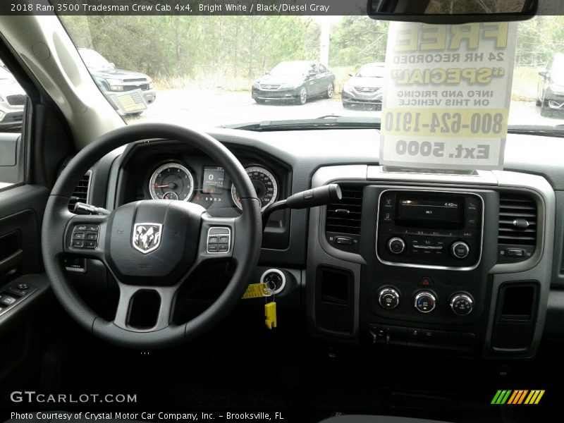Bright White / Black/Diesel Gray 2018 Ram 3500 Tradesman Crew Cab 4x4