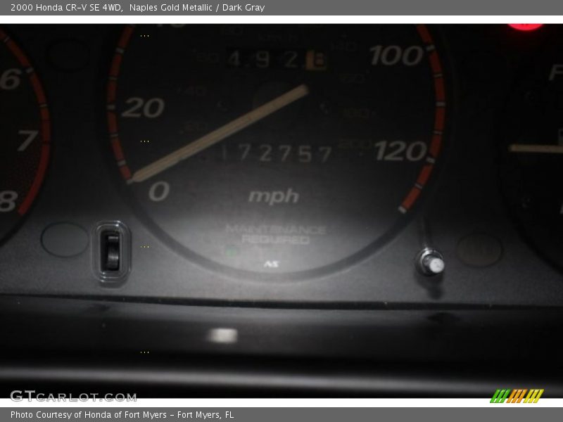 Naples Gold Metallic / Dark Gray 2000 Honda CR-V SE 4WD