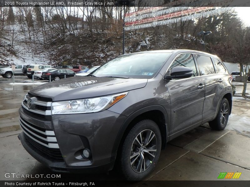 Predawn Gray Mica / Ash 2018 Toyota Highlander LE AWD