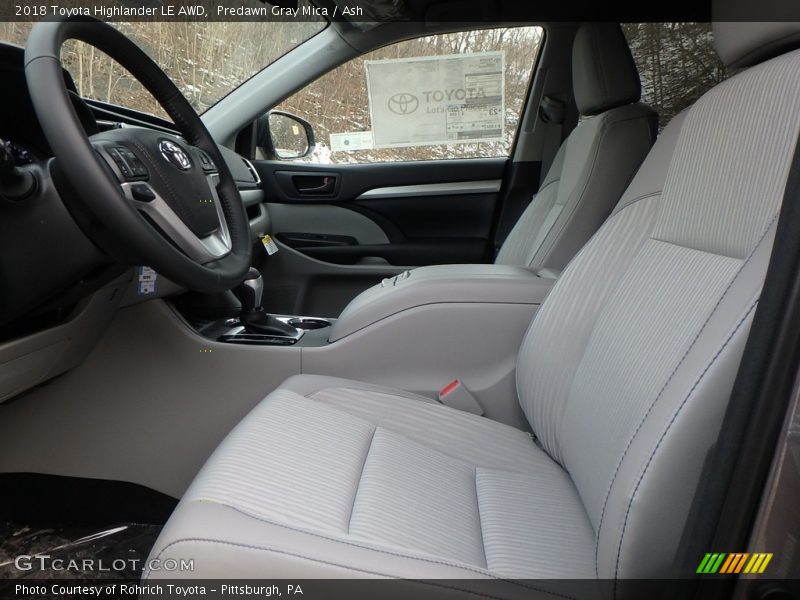 Front Seat of 2018 Highlander LE AWD