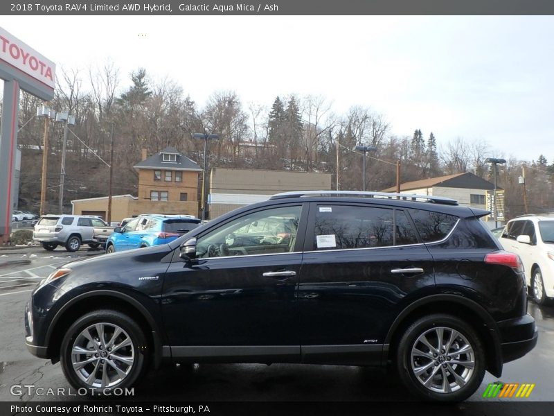 Galactic Aqua Mica / Ash 2018 Toyota RAV4 Limited AWD Hybrid