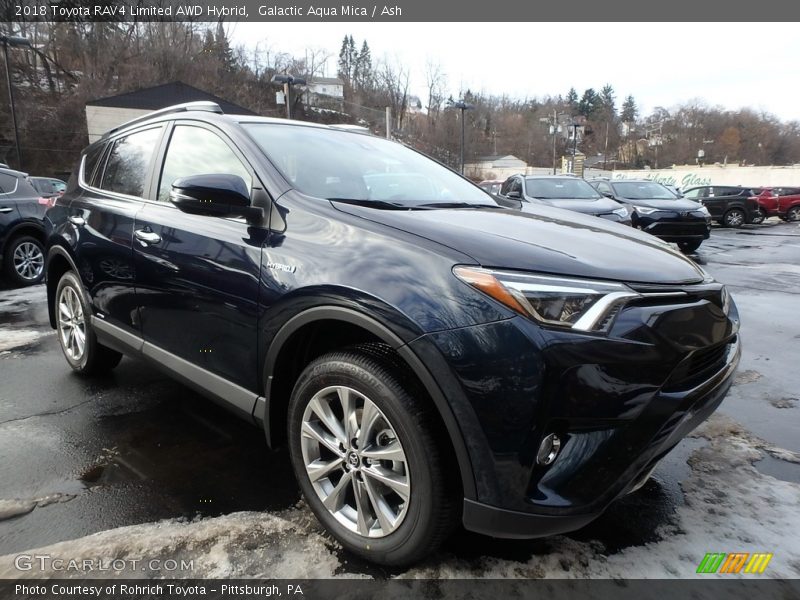 Galactic Aqua Mica / Ash 2018 Toyota RAV4 Limited AWD Hybrid