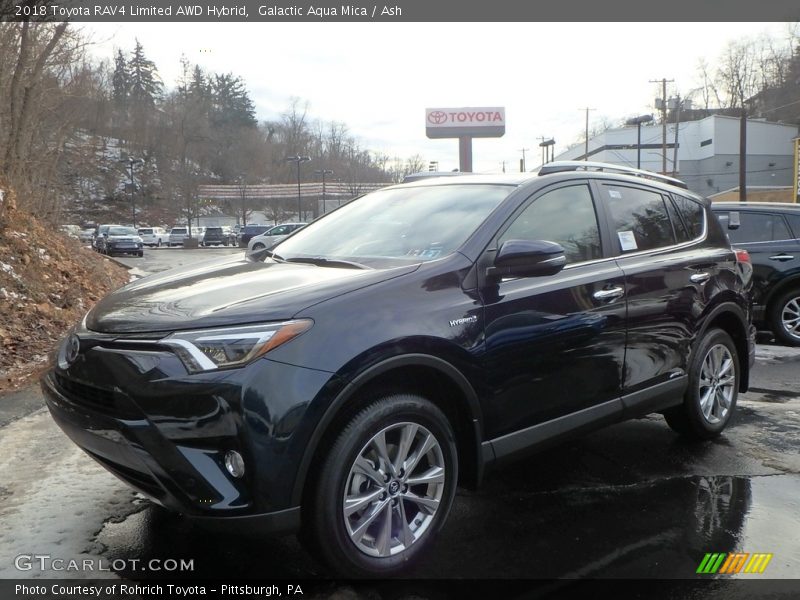 Galactic Aqua Mica / Ash 2018 Toyota RAV4 Limited AWD Hybrid