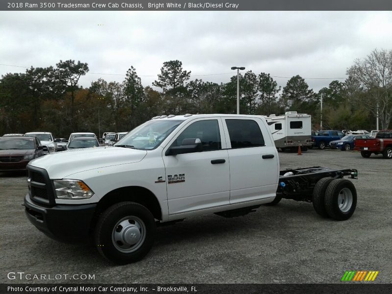 Bright White / Black/Diesel Gray 2018 Ram 3500 Tradesman Crew Cab Chassis