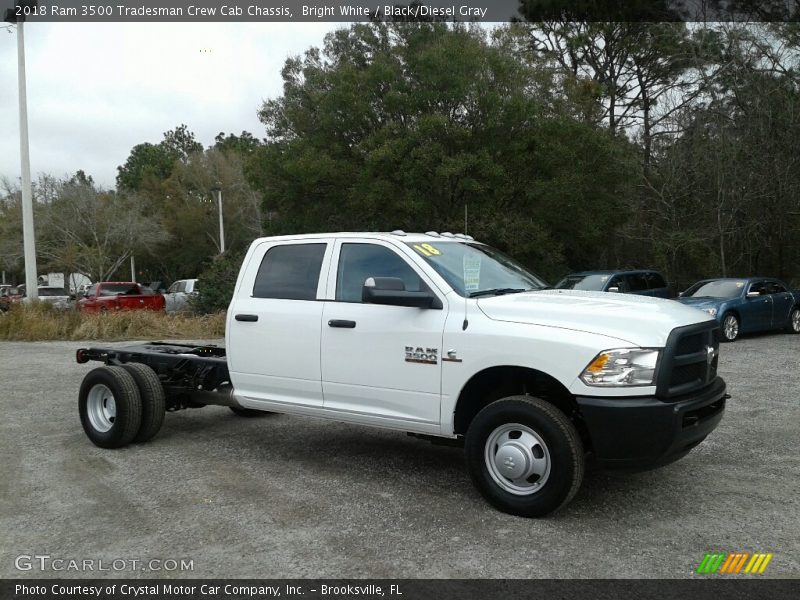 Bright White / Black/Diesel Gray 2018 Ram 3500 Tradesman Crew Cab Chassis