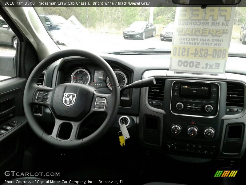 Bright White / Black/Diesel Gray 2018 Ram 3500 Tradesman Crew Cab Chassis