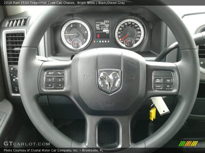 Bright White / Black/Diesel Gray 2018 Ram 3500 Tradesman Crew Cab Chassis