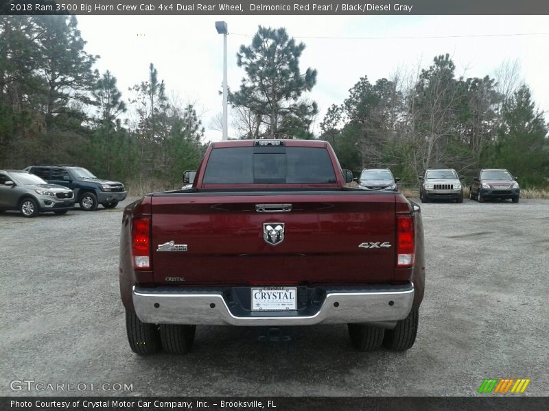 Delmonico Red Pearl / Black/Diesel Gray 2018 Ram 3500 Big Horn Crew Cab 4x4 Dual Rear Wheel