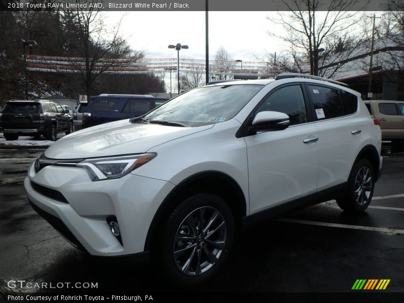 Blizzard White Pearl / Black 2018 Toyota RAV4 Limited AWD