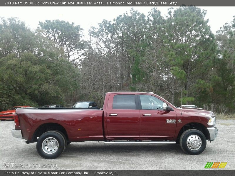 Delmonico Red Pearl / Black/Diesel Gray 2018 Ram 3500 Big Horn Crew Cab 4x4 Dual Rear Wheel