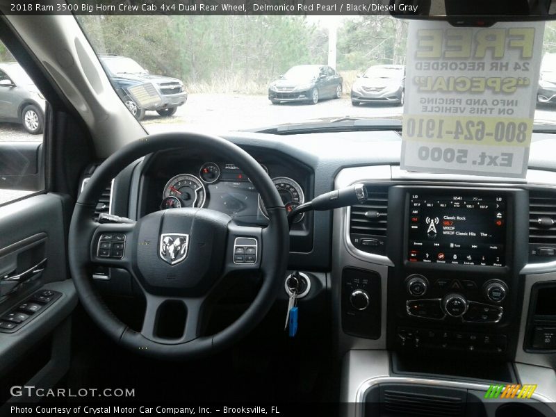 Delmonico Red Pearl / Black/Diesel Gray 2018 Ram 3500 Big Horn Crew Cab 4x4 Dual Rear Wheel