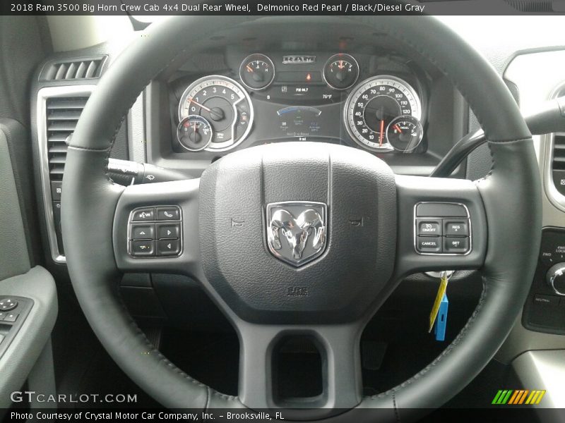 Delmonico Red Pearl / Black/Diesel Gray 2018 Ram 3500 Big Horn Crew Cab 4x4 Dual Rear Wheel