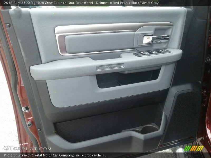 Delmonico Red Pearl / Black/Diesel Gray 2018 Ram 3500 Big Horn Crew Cab 4x4 Dual Rear Wheel