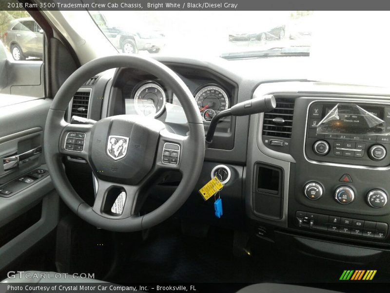 Bright White / Black/Diesel Gray 2018 Ram 3500 Tradesman Crew Cab Chassis