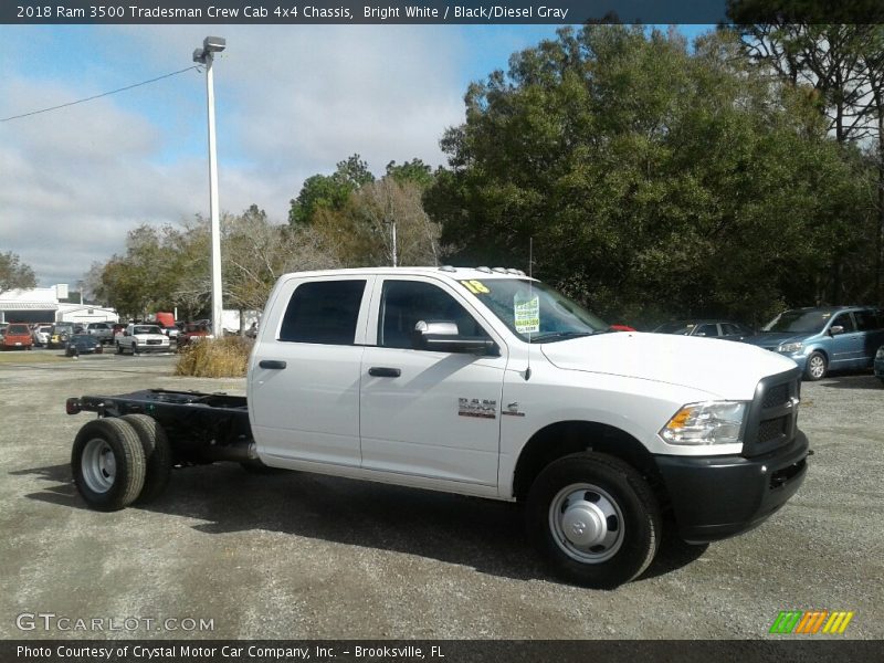 Bright White / Black/Diesel Gray 2018 Ram 3500 Tradesman Crew Cab 4x4 Chassis
