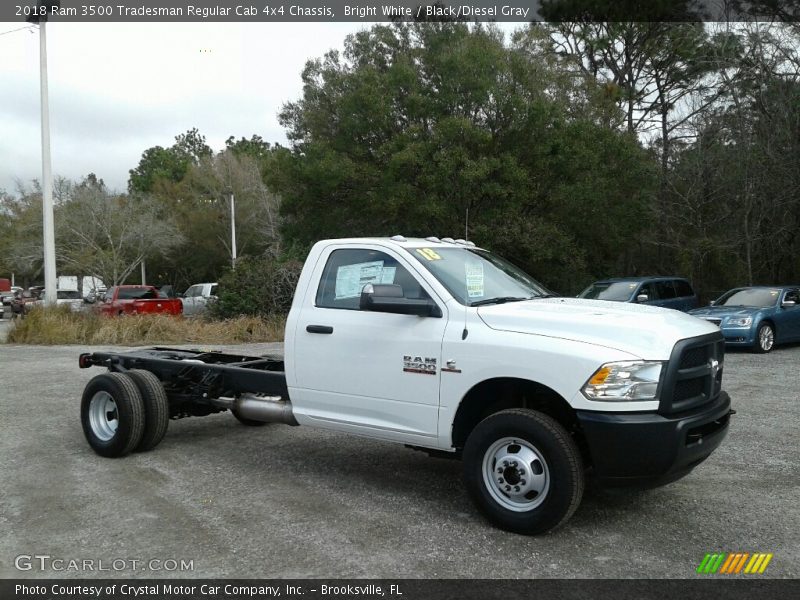 Bright White / Black/Diesel Gray 2018 Ram 3500 Tradesman Regular Cab 4x4 Chassis
