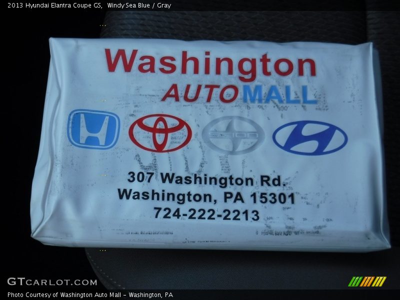 Windy Sea Blue / Gray 2013 Hyundai Elantra Coupe GS