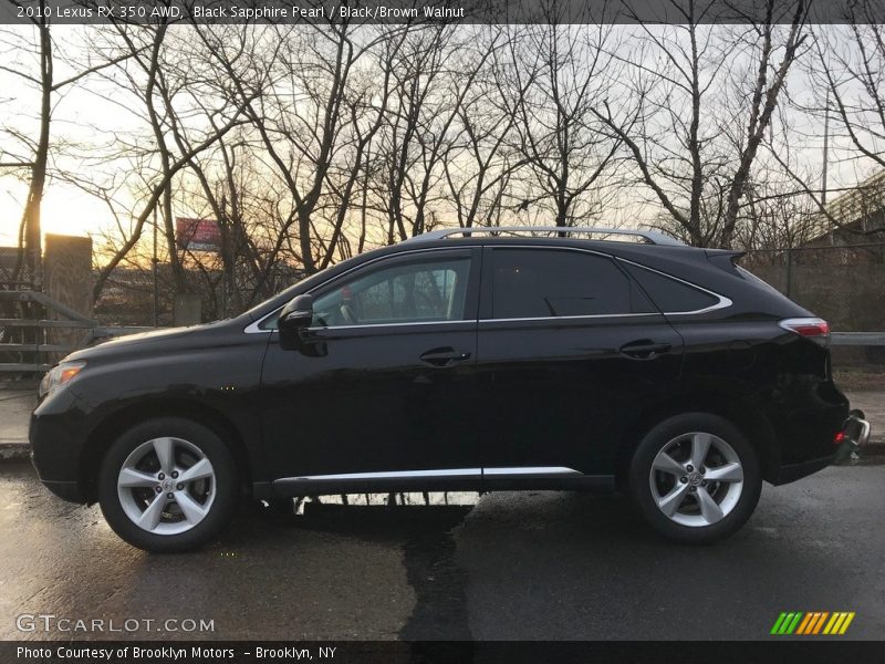 Black Sapphire Pearl / Black/Brown Walnut 2010 Lexus RX 350 AWD