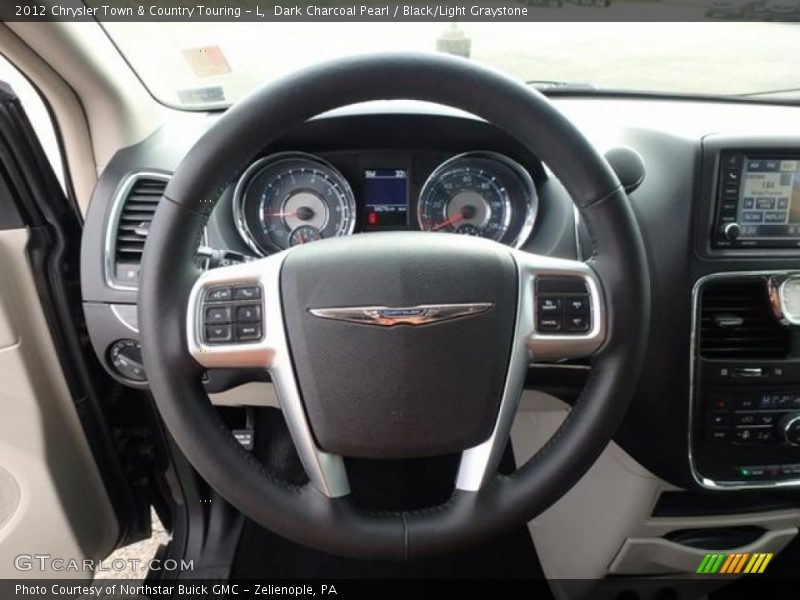 Dark Charcoal Pearl / Black/Light Graystone 2012 Chrysler Town & Country Touring - L