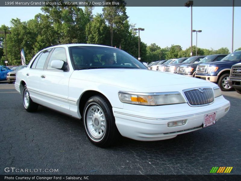 Vibrant White / Deep Slate Blue 1996 Mercury Grand Marquis LS