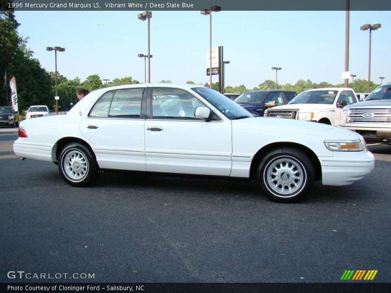 Vibrant White / Deep Slate Blue 1996 Mercury Grand Marquis LS