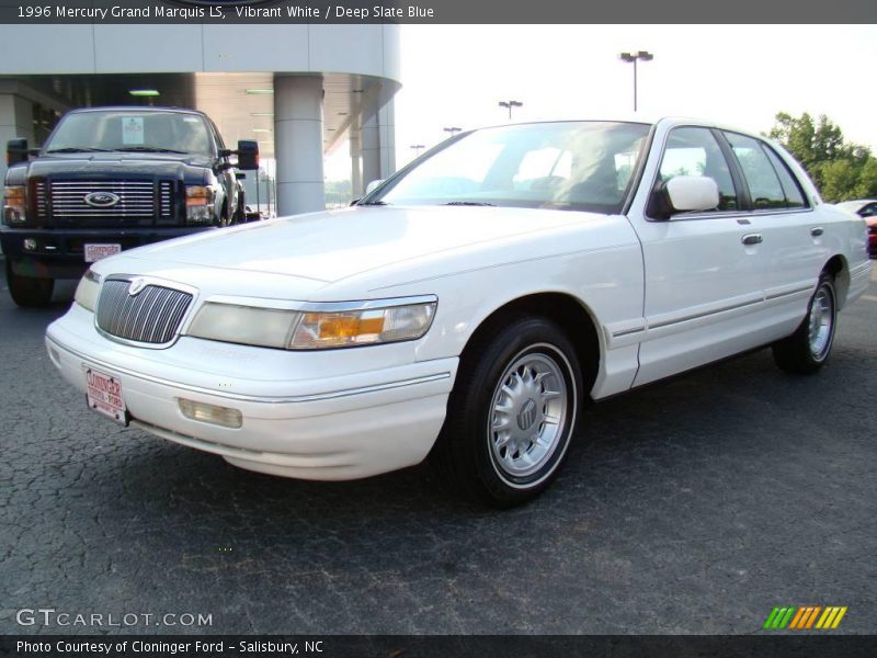 Vibrant White / Deep Slate Blue 1996 Mercury Grand Marquis LS