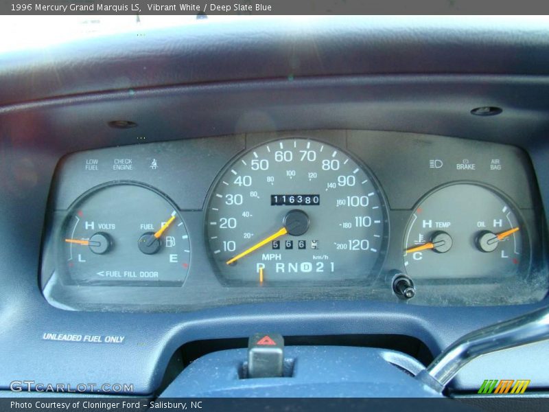 Vibrant White / Deep Slate Blue 1996 Mercury Grand Marquis LS