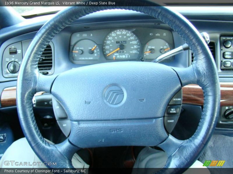 Vibrant White / Deep Slate Blue 1996 Mercury Grand Marquis LS