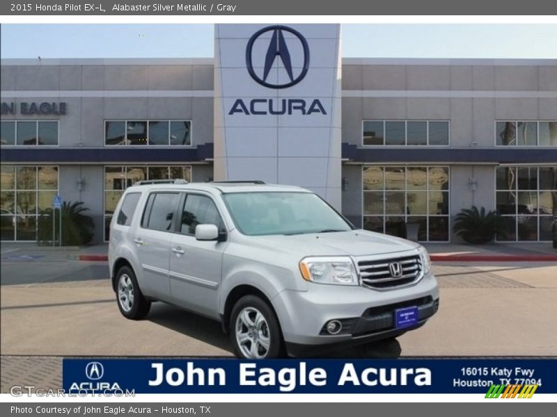 Alabaster Silver Metallic / Gray 2015 Honda Pilot EX-L