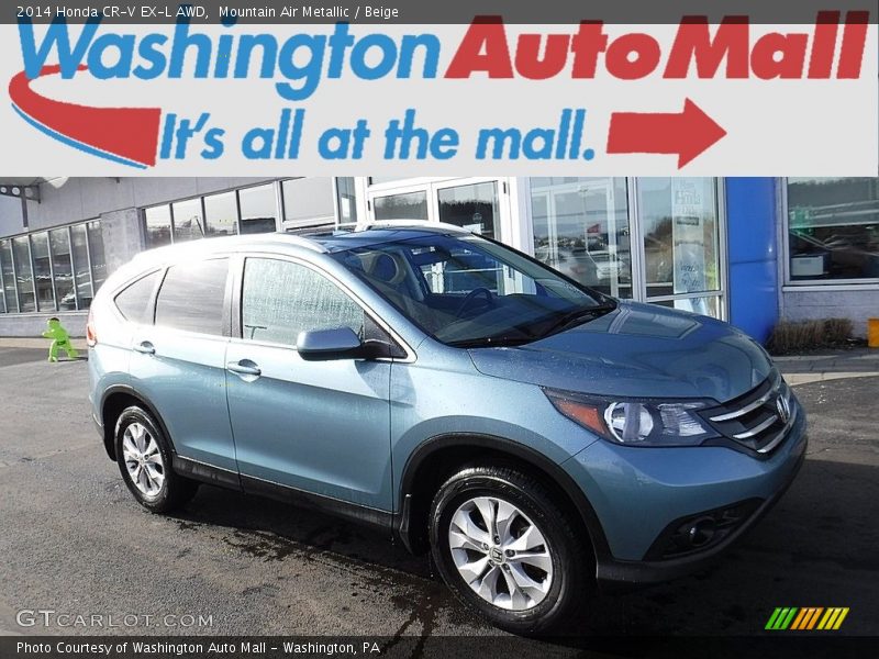 Mountain Air Metallic / Beige 2014 Honda CR-V EX-L AWD