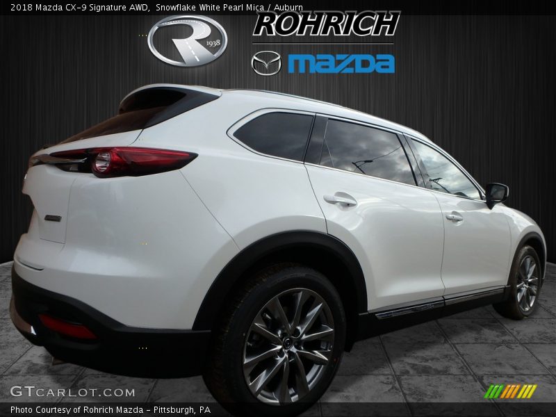 Snowflake White Pearl Mica / Auburn 2018 Mazda CX-9 Signature AWD