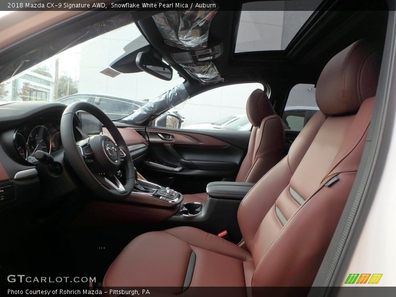 Snowflake White Pearl Mica / Auburn 2018 Mazda CX-9 Signature AWD